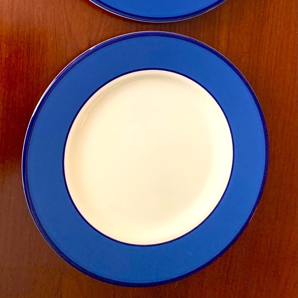 Set of 4 beautiful glossy cobalt blue & white porcelain plates made in Italy - Picture 4 of 10